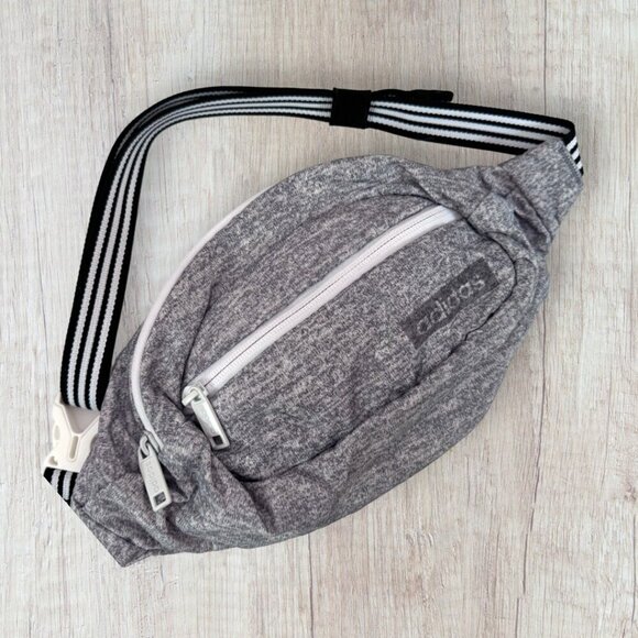 ADIDAS Original Heather Gray Fanny Pack Belt Waist Bag Logo Adjustable Strap Zip - Picture 1 of 4